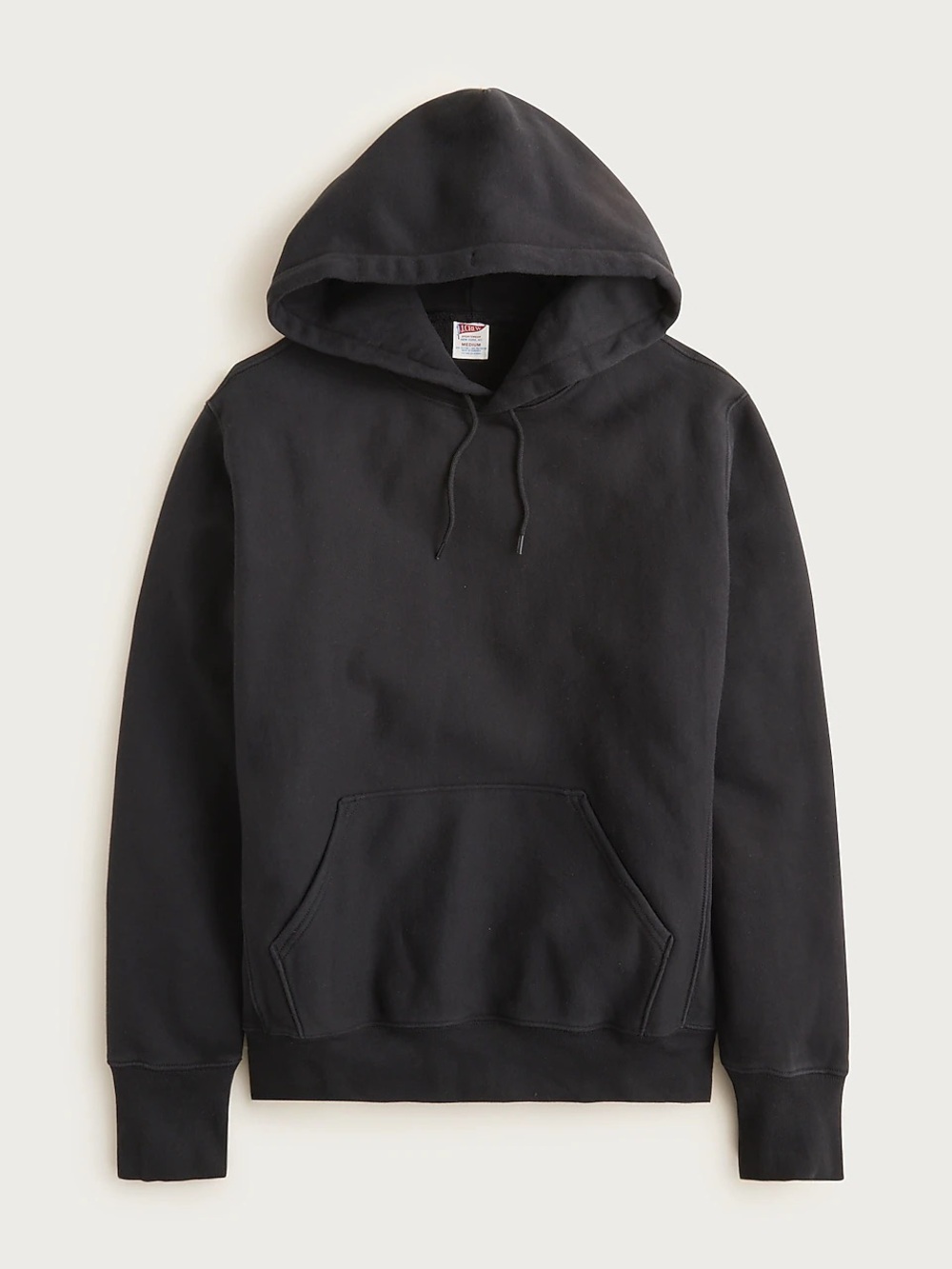 J. Crew Heritage 14 oz Fleece Hoodie Black Mens Large Sweatshirt